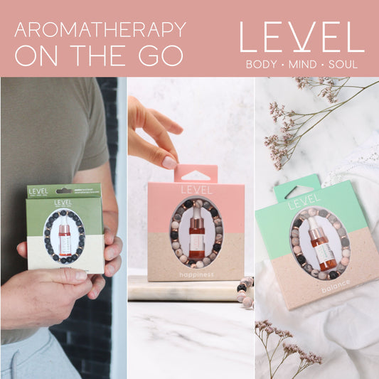 Lava Bead Aromatherapy Bracelet Set - Happiness, Centre & Balance - Aromatherapy Bracelet
