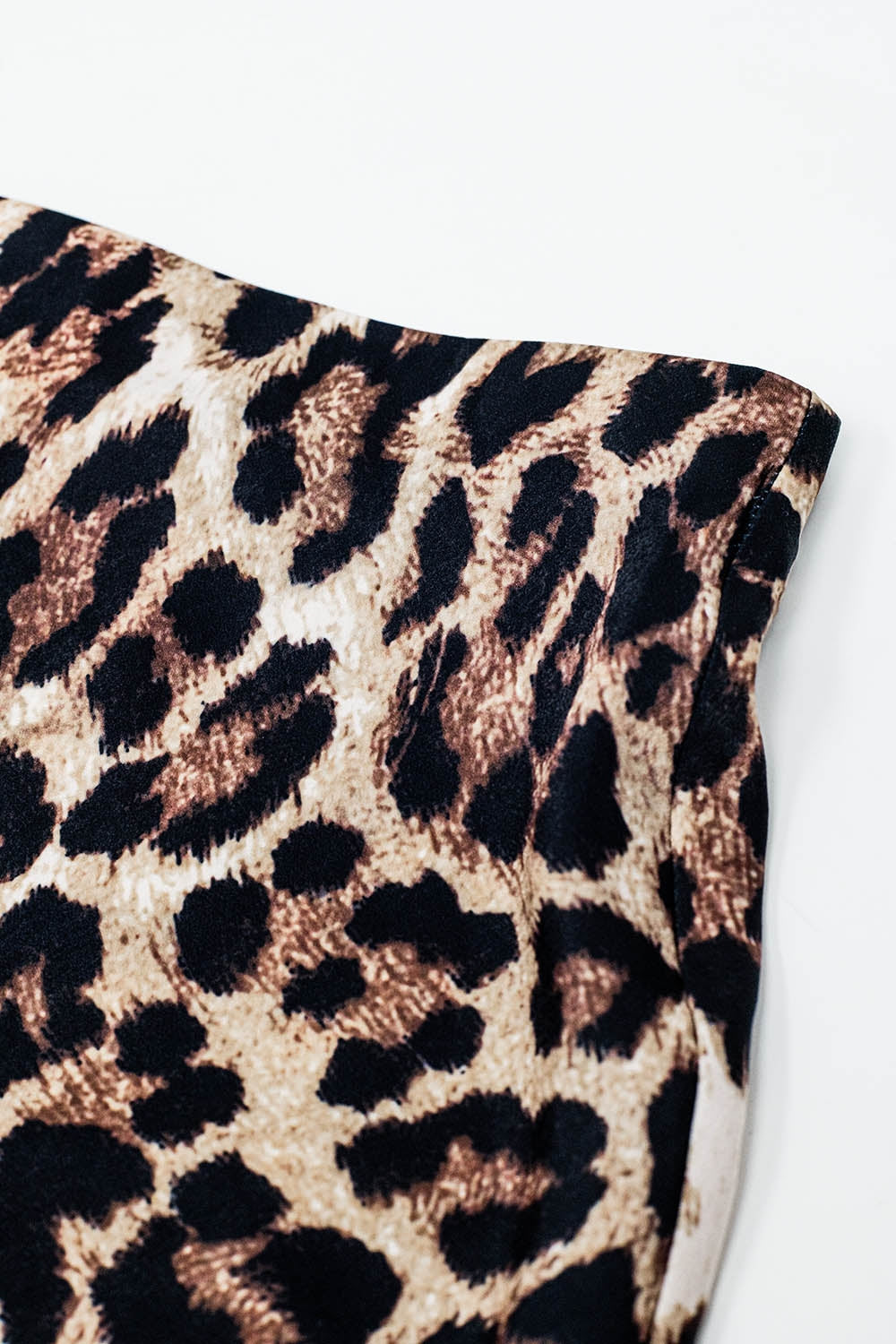 Leopard print mid-rise Flared midi skirt