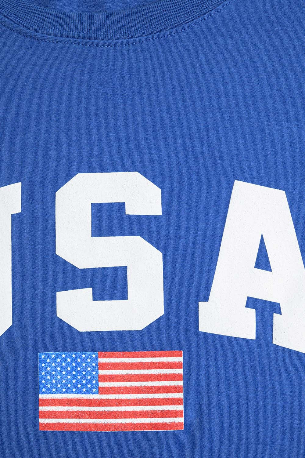 Blue loose long t-shirt with USA logo - top