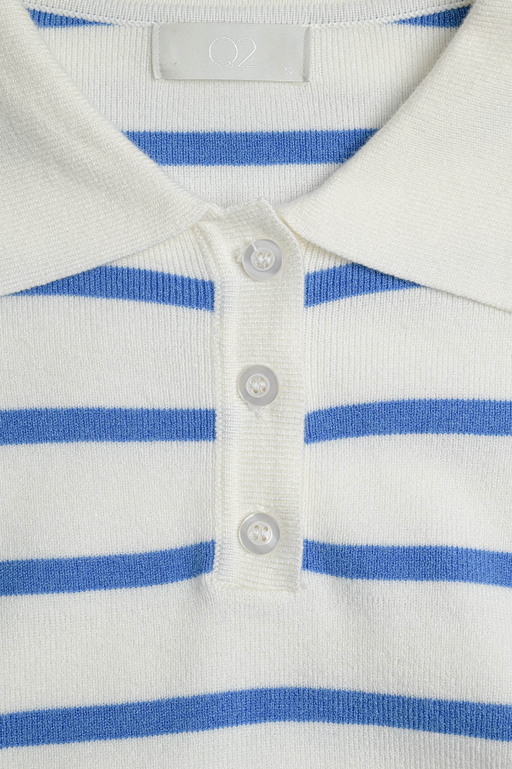 blue striped soft knit polo - jumper
