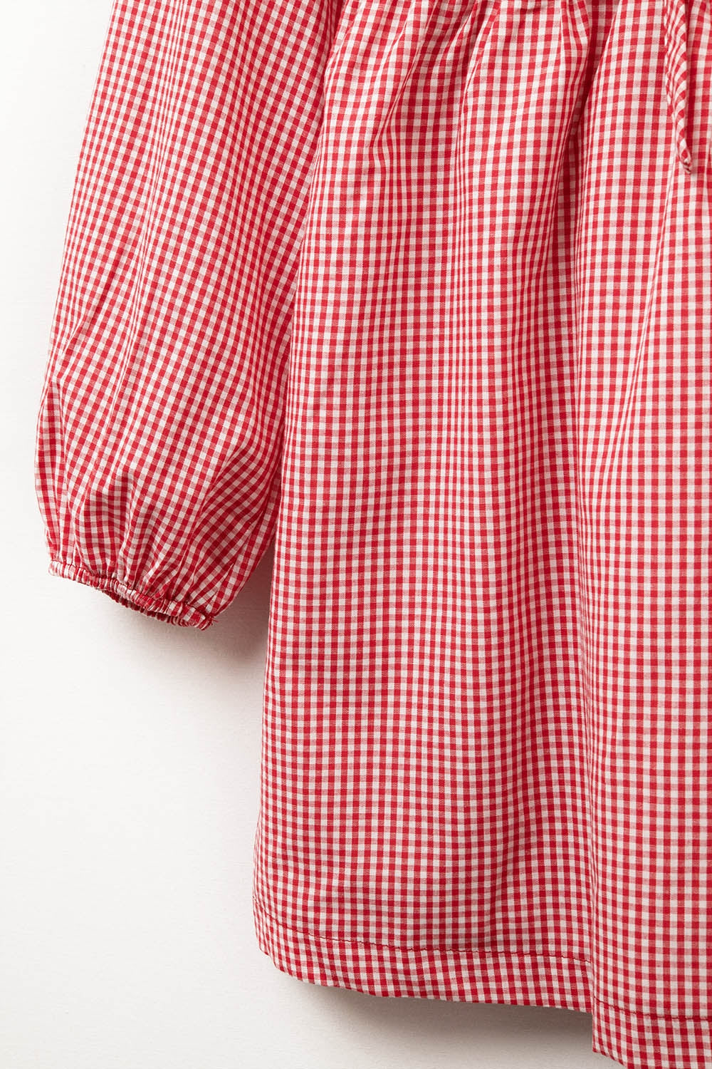 Gingham Tie-Front Mini Dress in Red - dress
