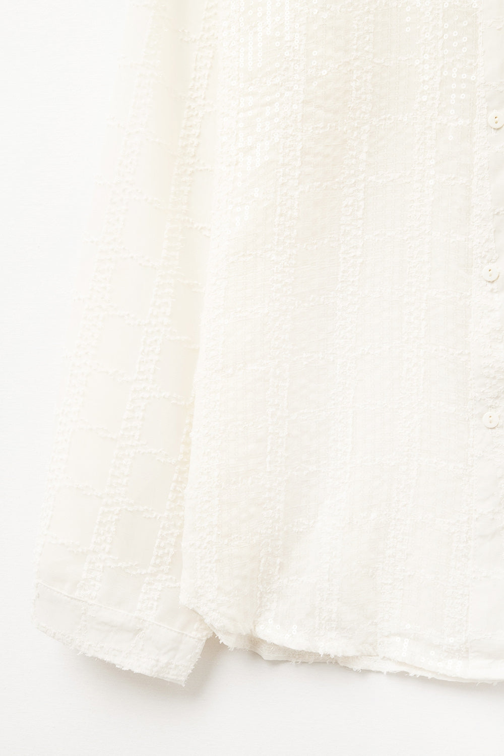 beige chiffon shirt with sequin detail - Shirts