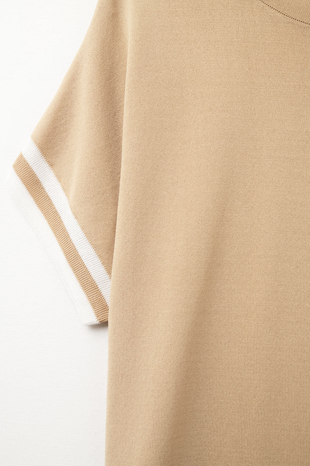 Sweater In Camel with white contrast detail