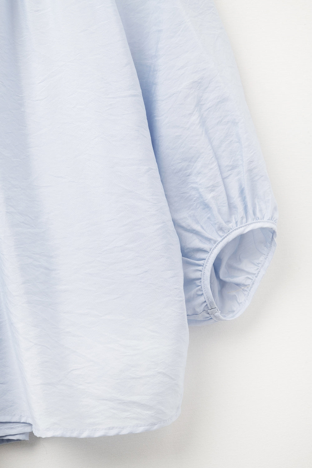 Baby Blue chiffon Top With Puffed Sleeves - Shirts