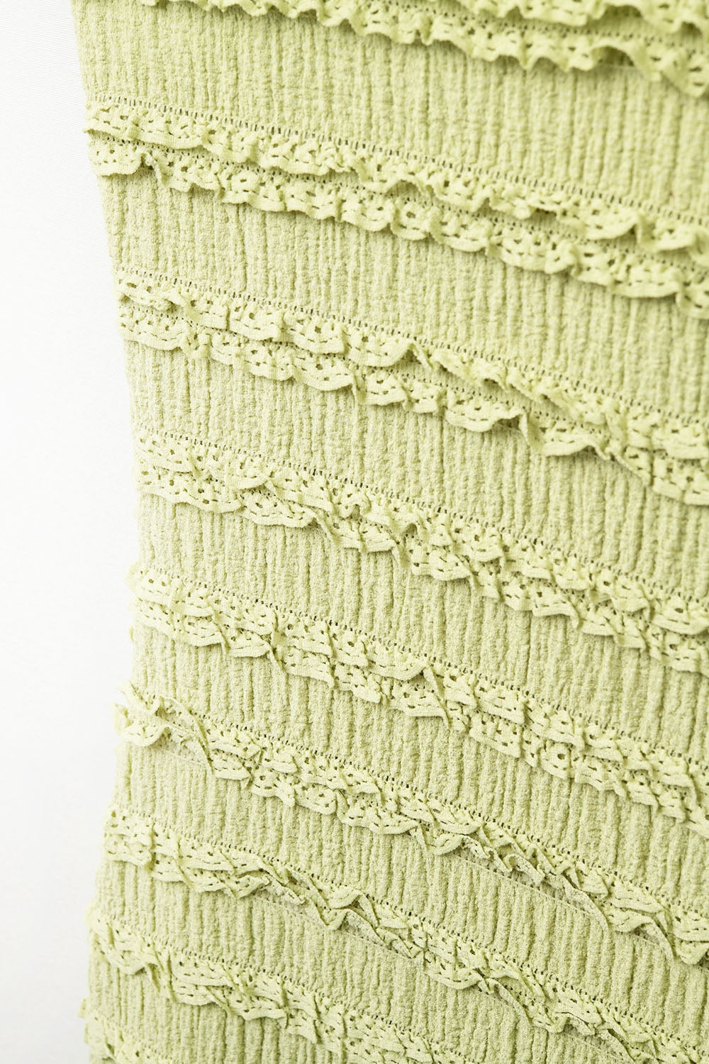 Ruffle Maxi Dress With Slit in Green color - dress