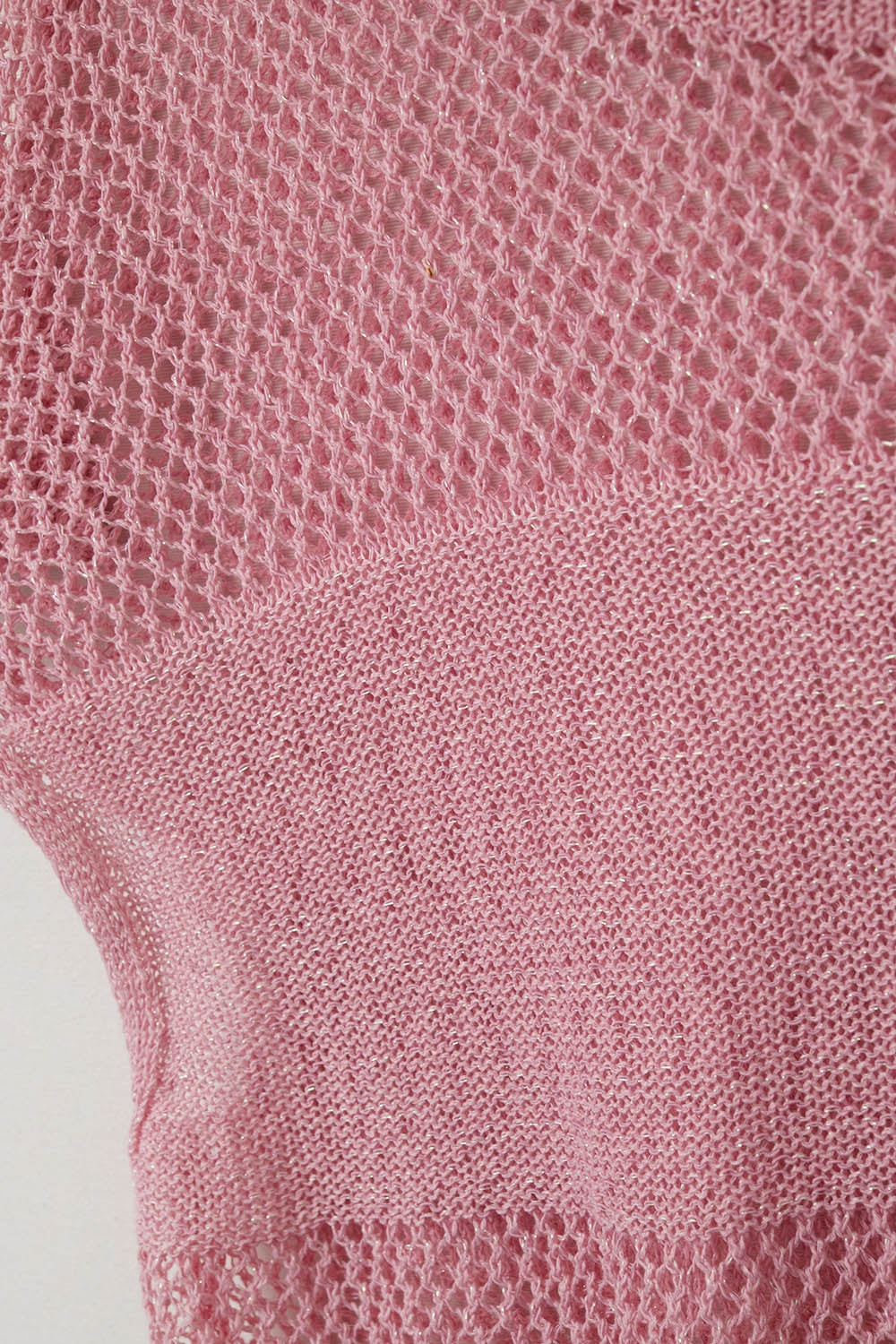 Pink Open-Knit Sleeveless Sweater in crochet