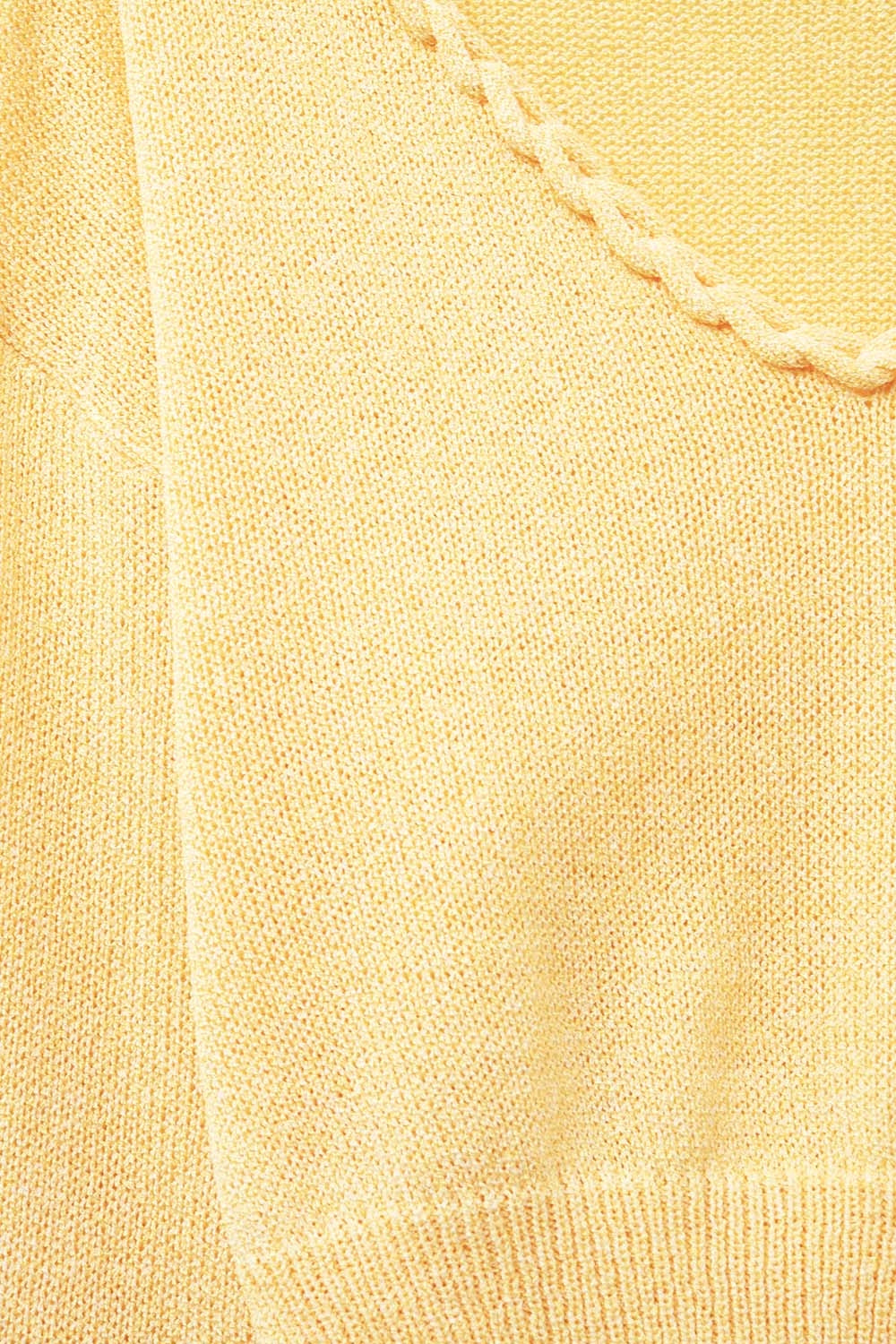 Yellow V-Neck Long Sleeve Crop Top