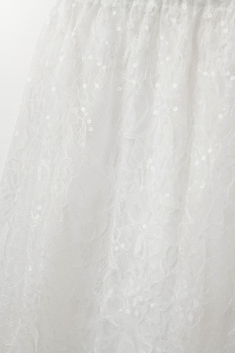 White maxi lace skirt with sequin detail