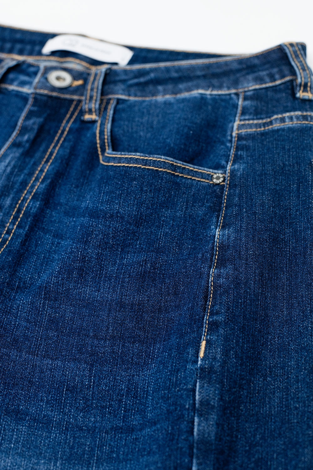 dark wash Wide Leg Stretch Denim Jeans - Denim