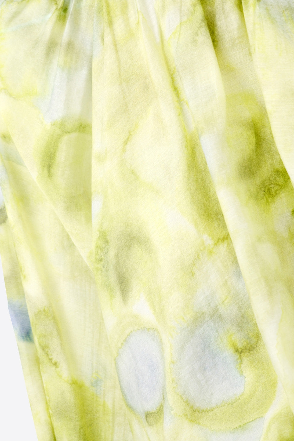 green printed chiffon blouse with balloon sleeves - Shirts