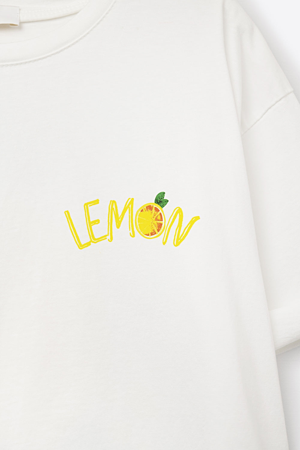 Made in Italy white t-shirt with Lemon graphic - top
