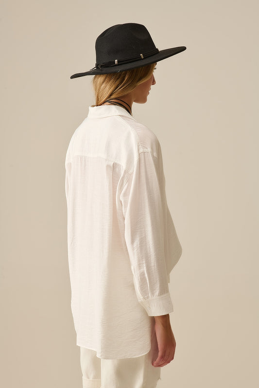 relaxed fit Shirt long Sleeves in white - Shirts