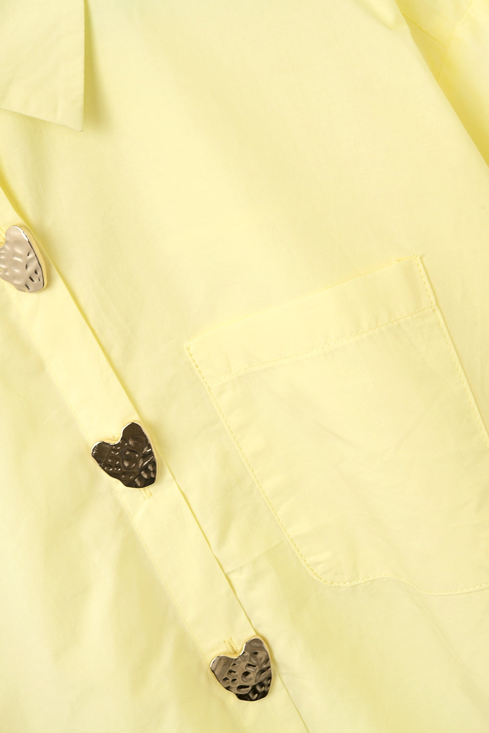 Relaxed Poplin Shirt With Gold Heart Buttons in yellow - Shirts