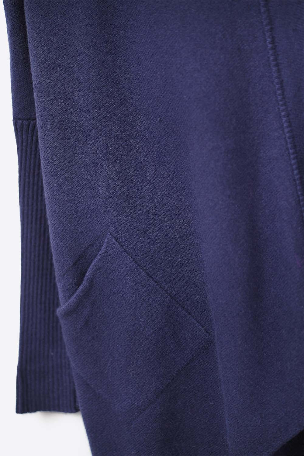 Oversized navy sweater with front pockets