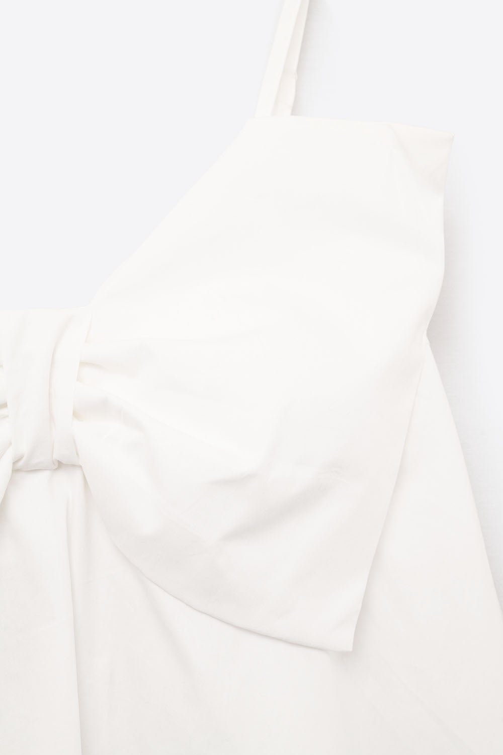 White poplin mini dress with a big bow detail - dress