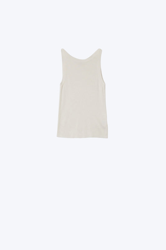Boat Neck Comfy Ribbed Top in White - Tops