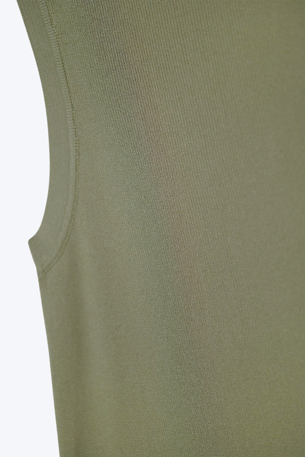 Khaki Boat Neck Comfy Ribbed Top