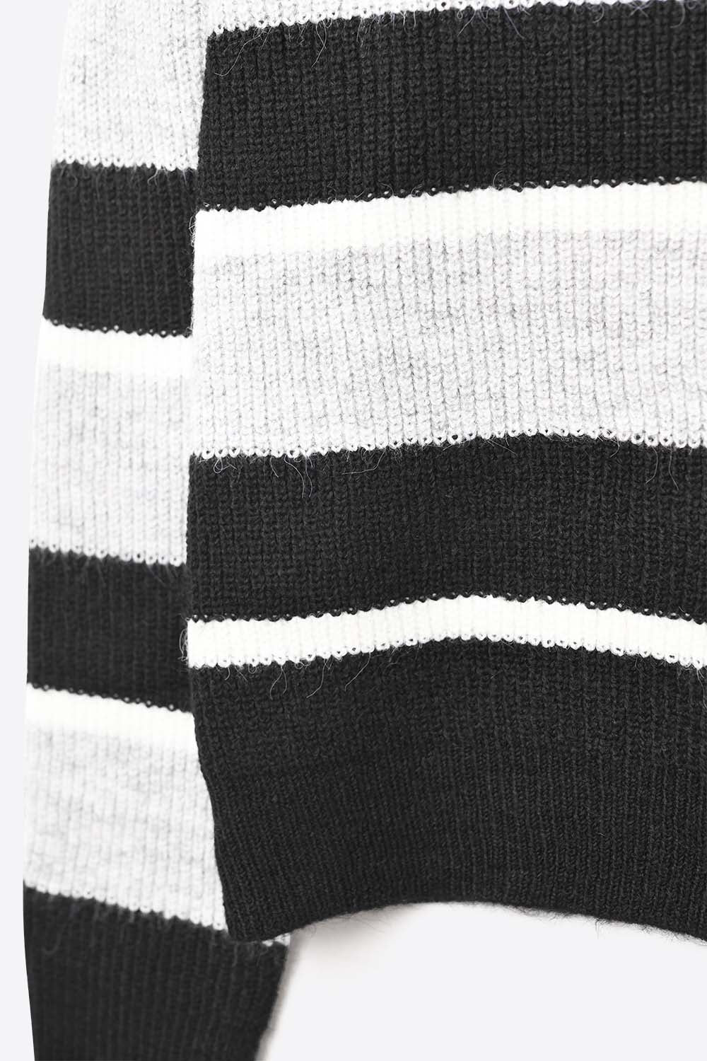 Black jersey with white and grey stripes - jumper