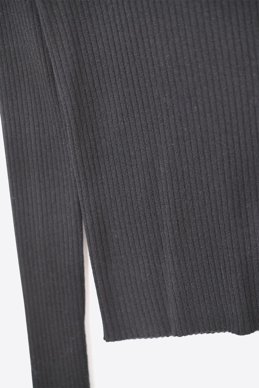 Rolled Turtle Neck Ribbed Sweater in black