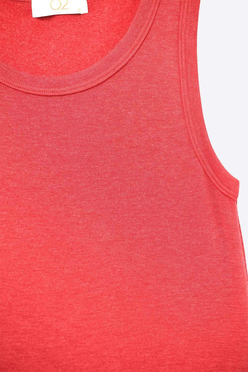 Super Soft Knitted Basic Tank in Ruby Red