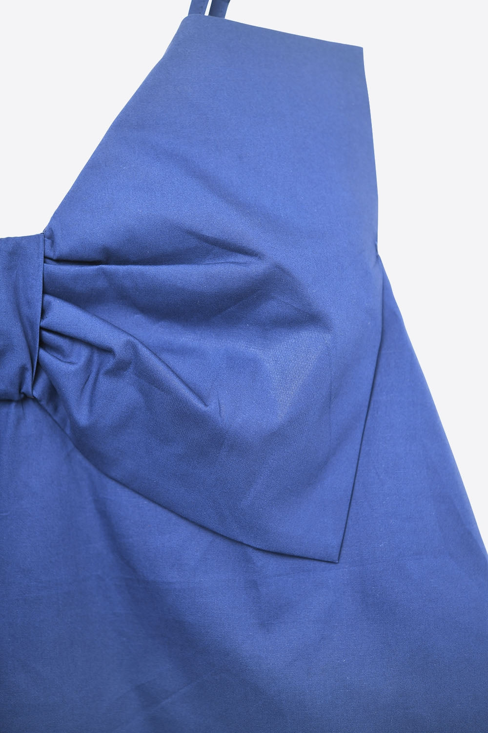 Navy poplin crop top with bow detail