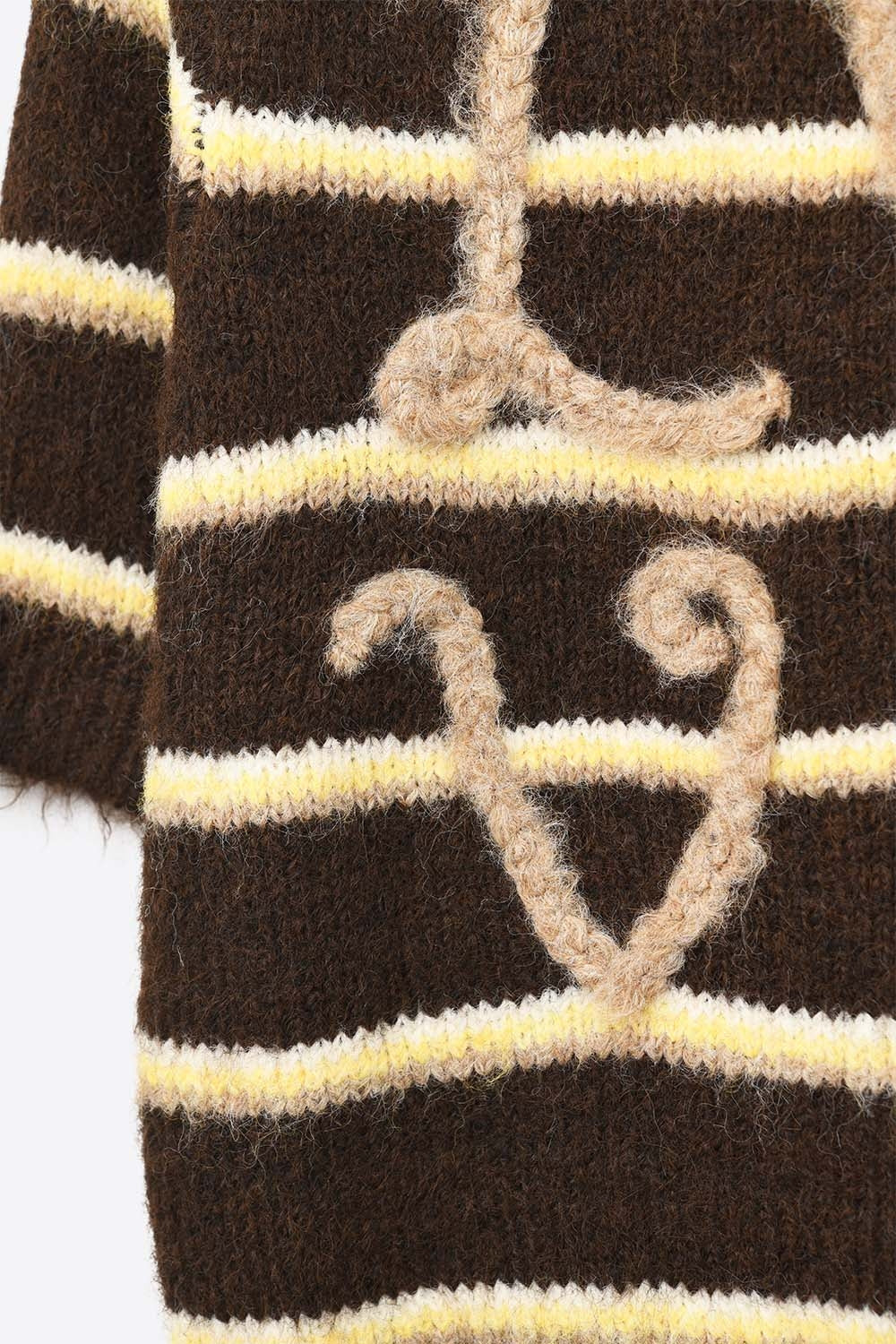Short Sleeve Embroidered Love Sweater in Brown - jumper