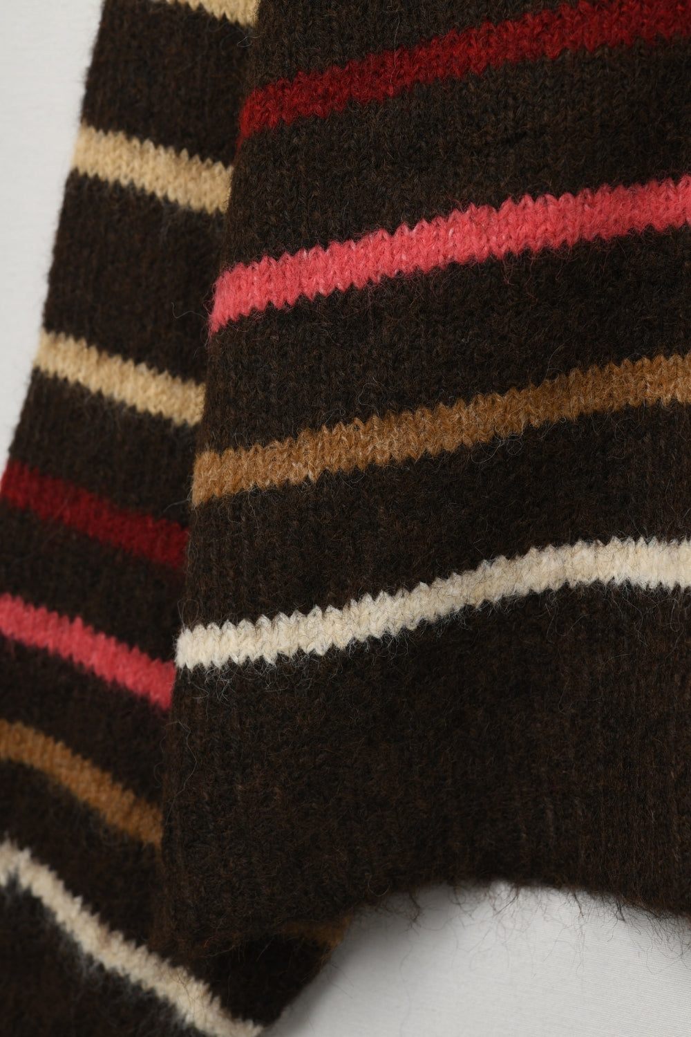 Brown Oversized Multicolor Stripe Jumper