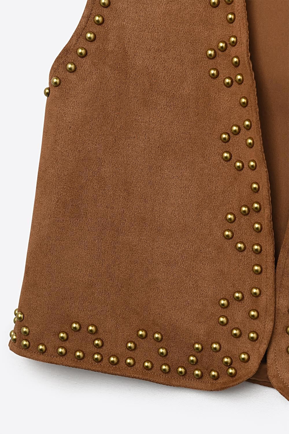 Camel Vest with Metallic Stud Details