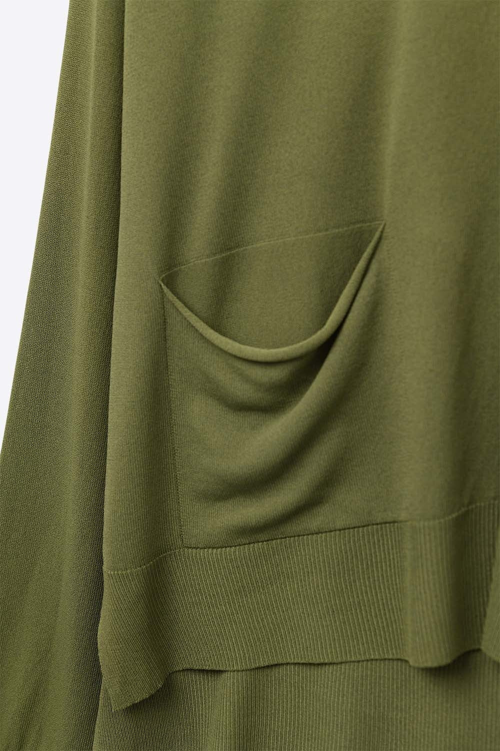 Fine Knit Cardigan with Front Pockets in khaki