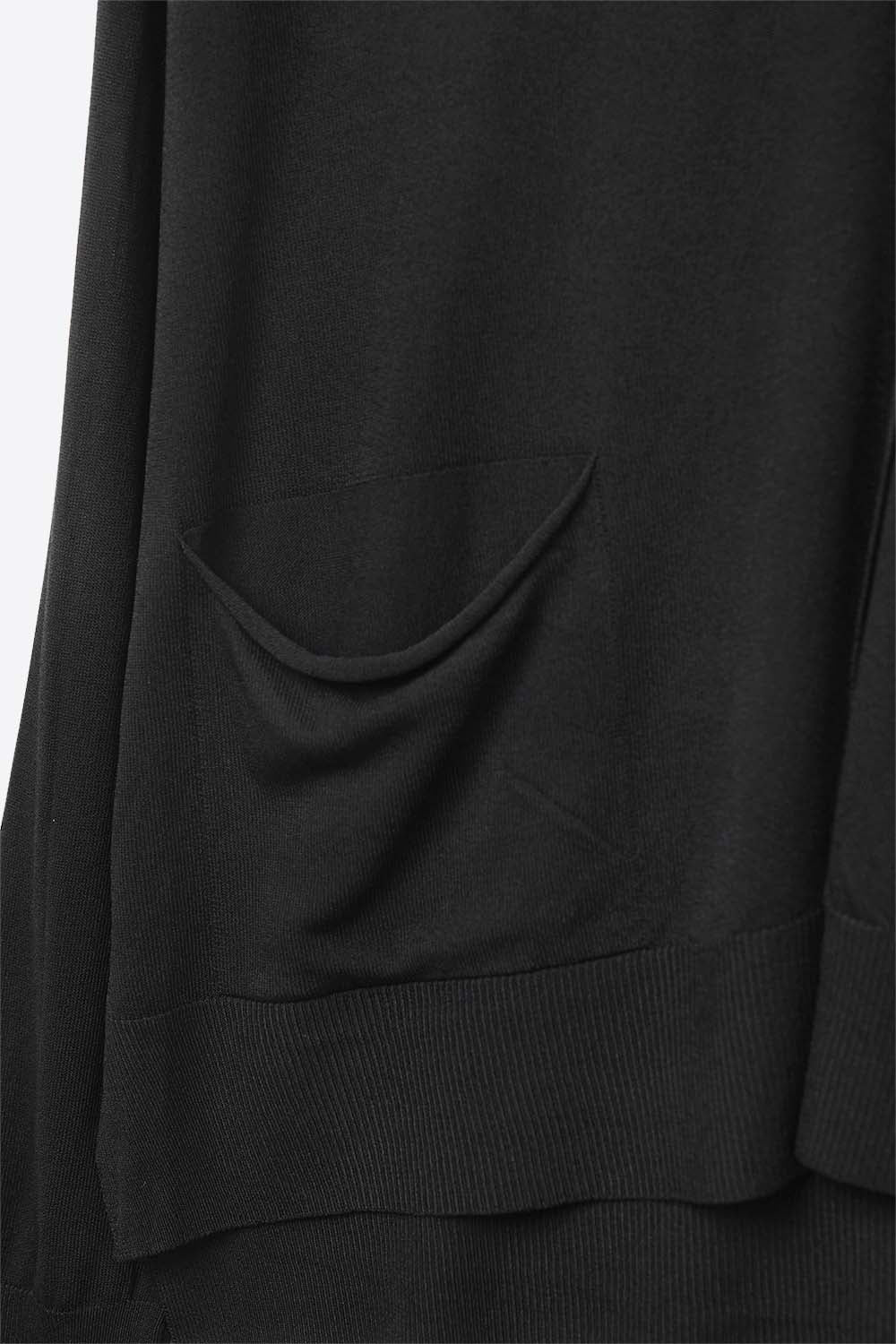 Fine Knit Cardigan with Front Pockets in black