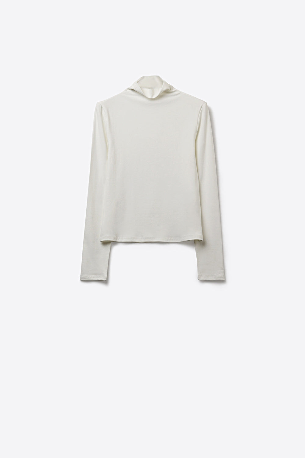 White Long Sleeve Slim Fit Turtleneck t-shirt in fabric viscose - top