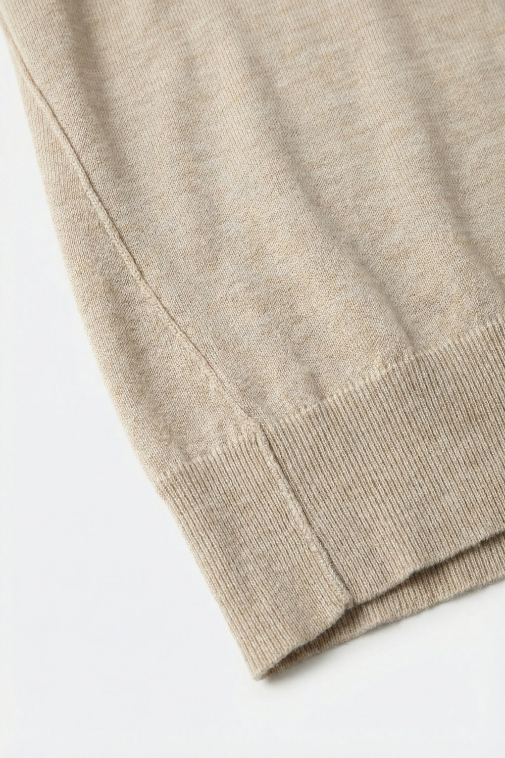 Beige turtleneck sweater in fine merino wool knit
