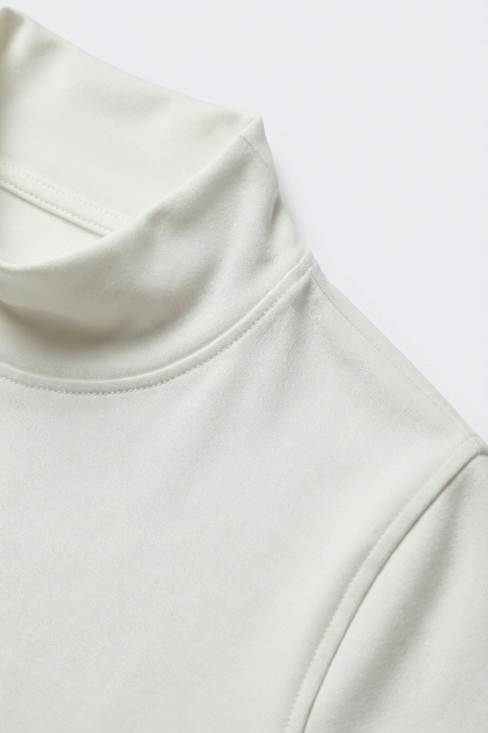 Short Sleeve Mock Neck Top in white color - top