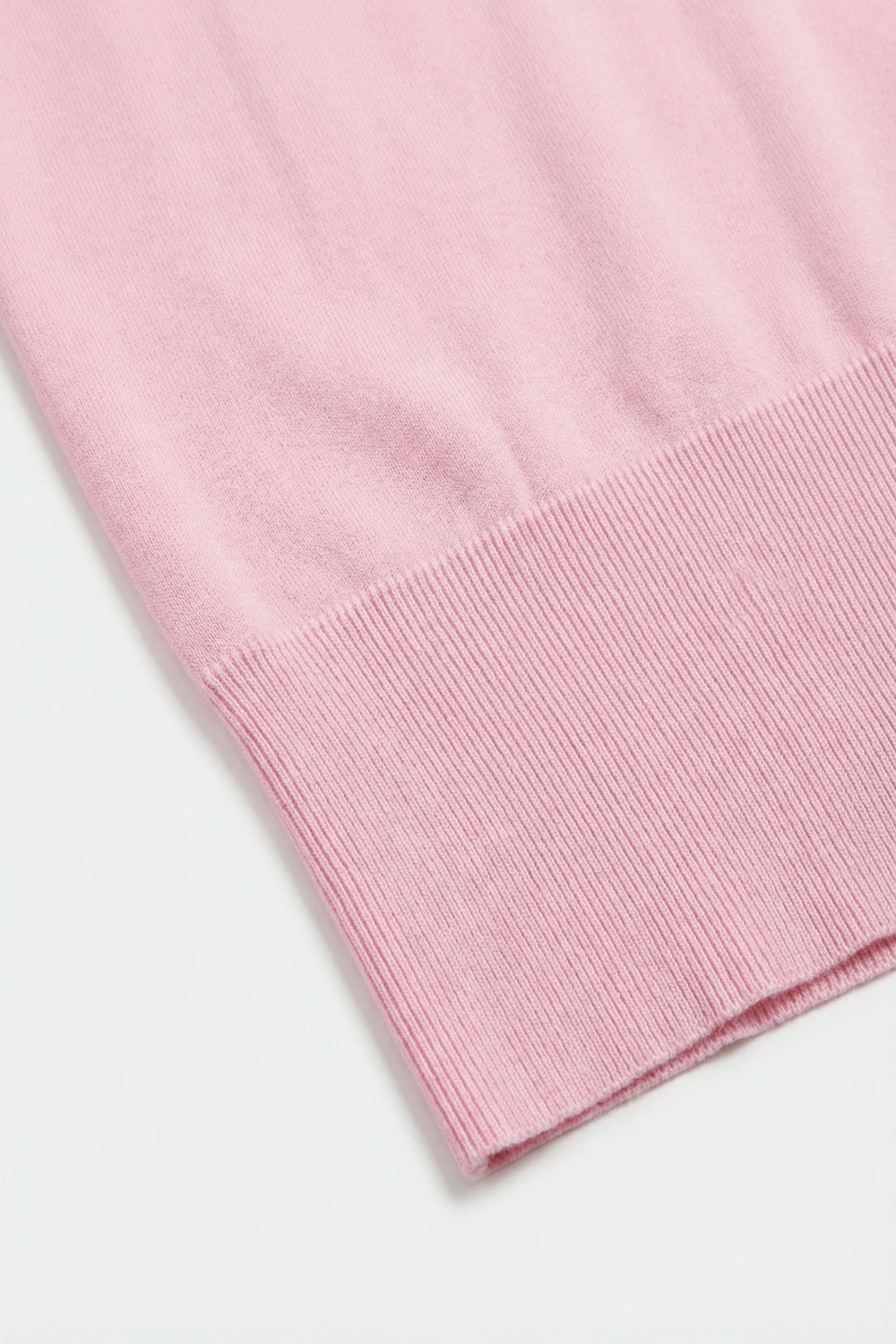 Lightweight Knit sweater with Wide Ribbed Waistband in pink - Jumpers