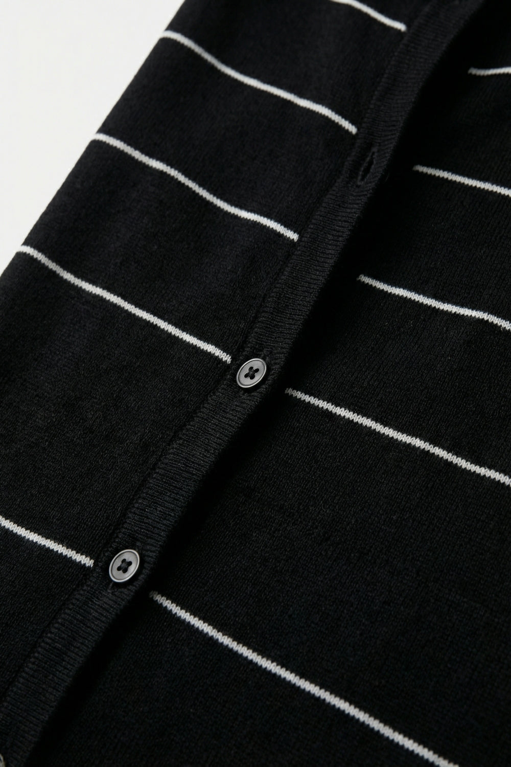 Striped Button-Up Lightweight Cardigan in black