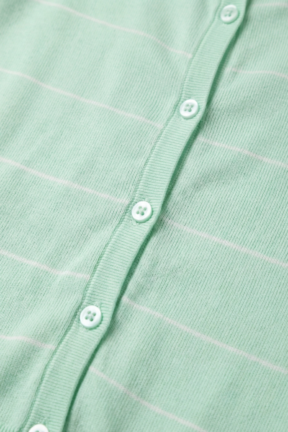 Mint Green Fine Knit Button-Up Cardigan