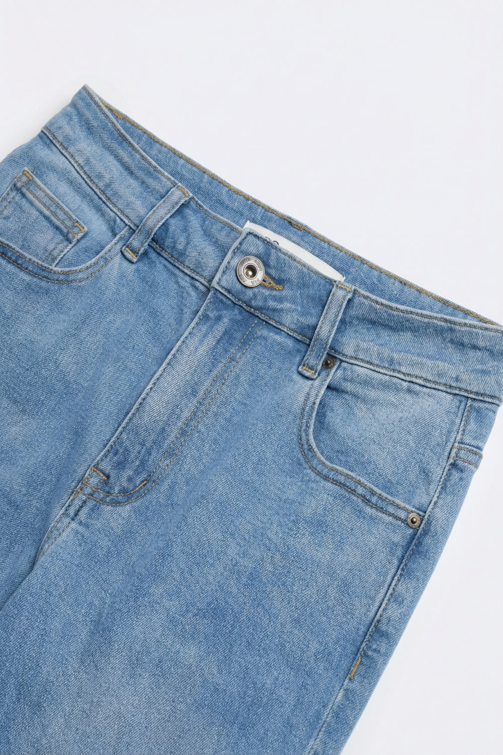 Light Blue Wide-Leg Denim Jeans in ankle lengh - Denim
