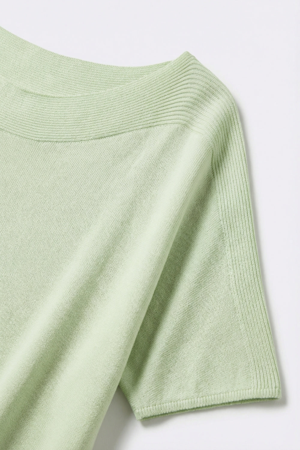 Light Green Soft Knit Relaxed Fit Short Sleeve Top