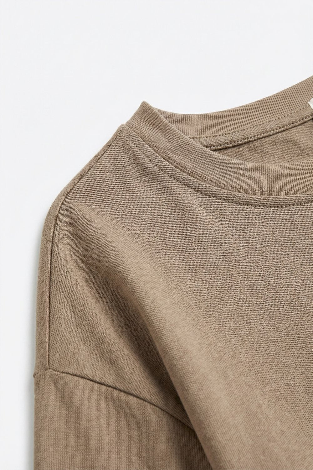Relaxed Fit Basic Crewneck sweatshirt in camel -
