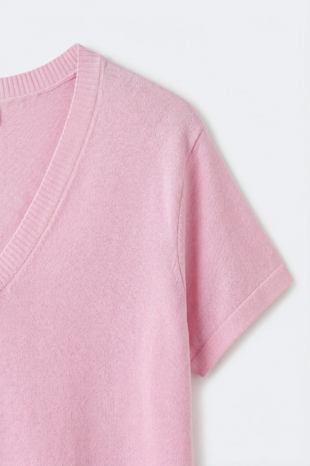 Pink V-Neck Relaxed Fit Knit sweater