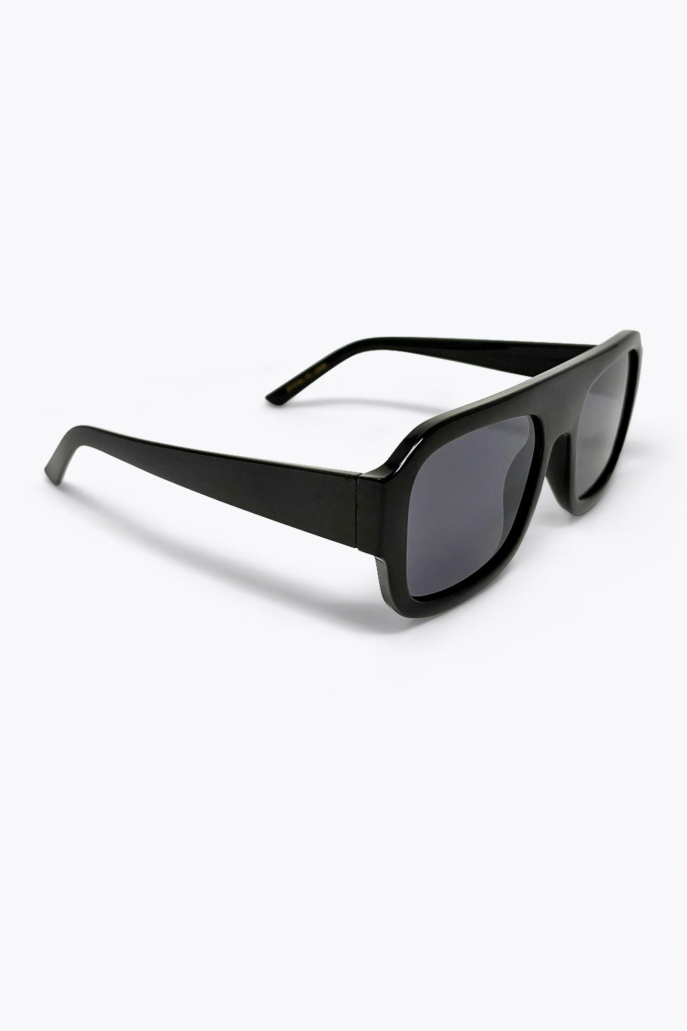 Black Oversized Rectangular Sunglasses with Dark Lenses