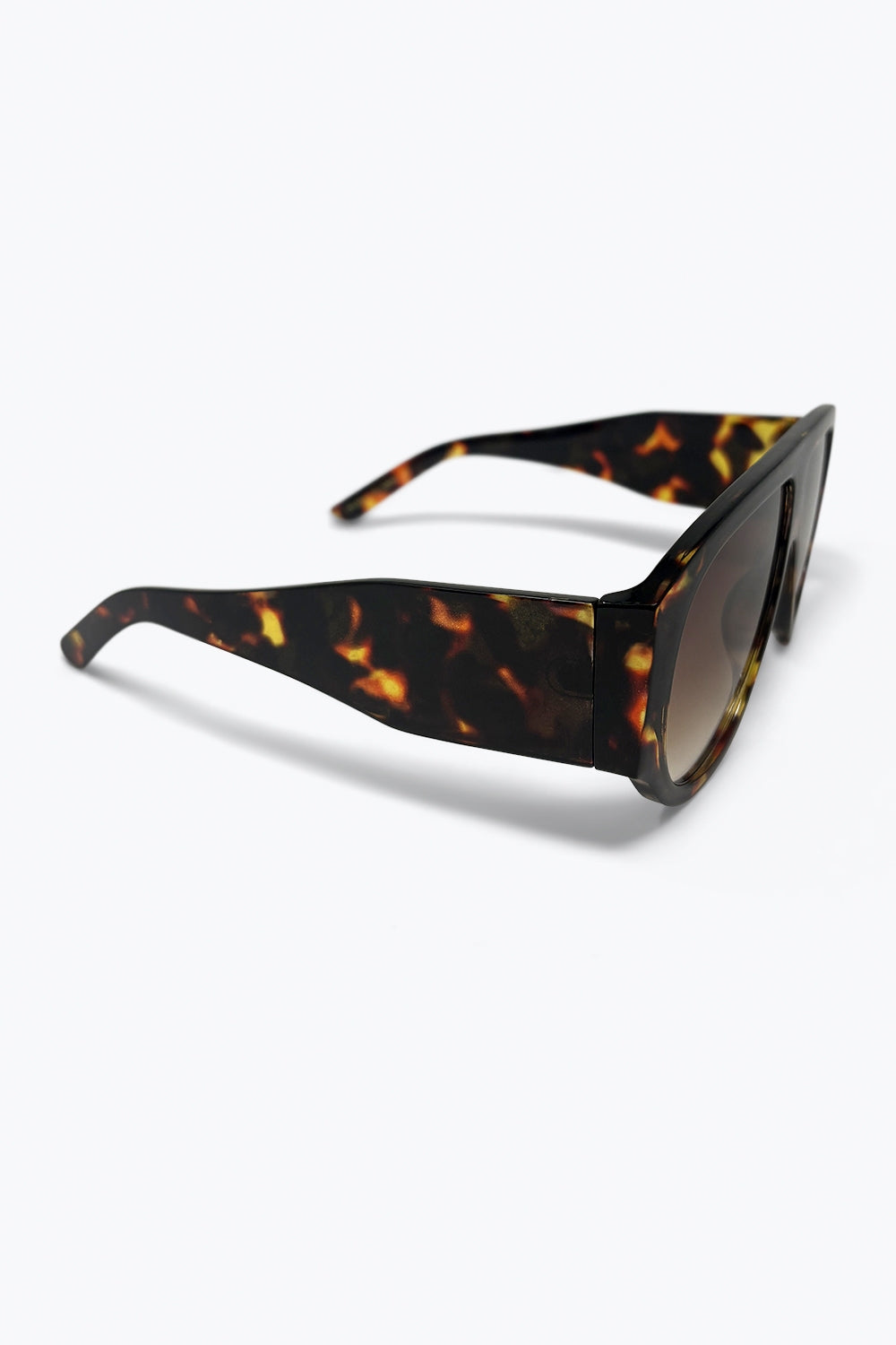 Tortoise Oversized Shield Sunglasses with Gradient Lens