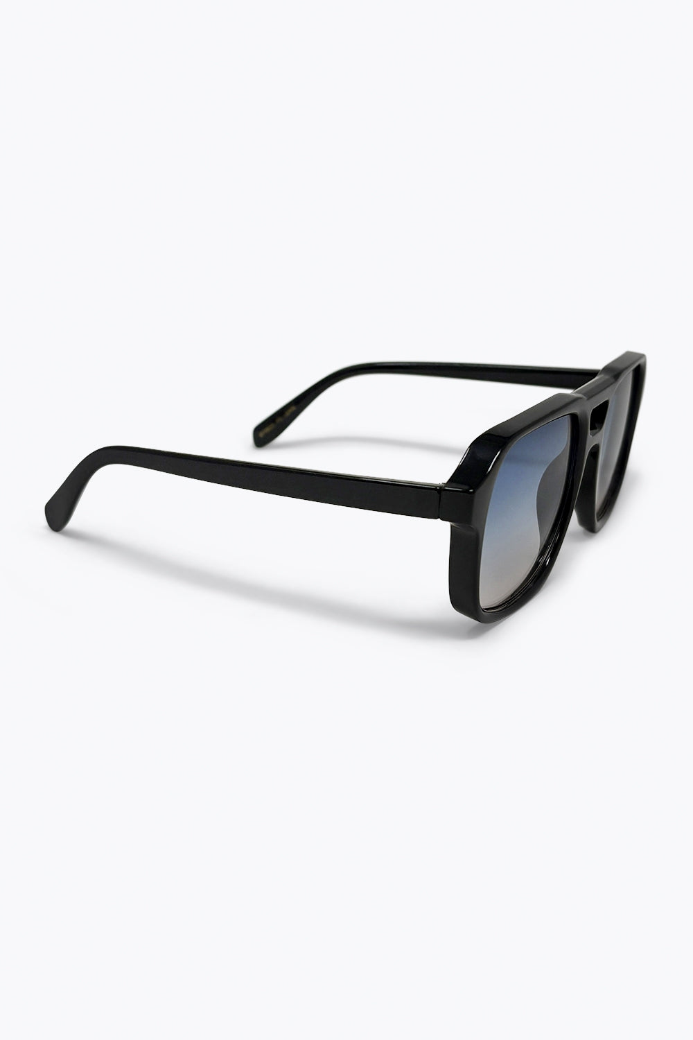 Black Gradient Lens Square Frame Classic Aviator Sunglasses