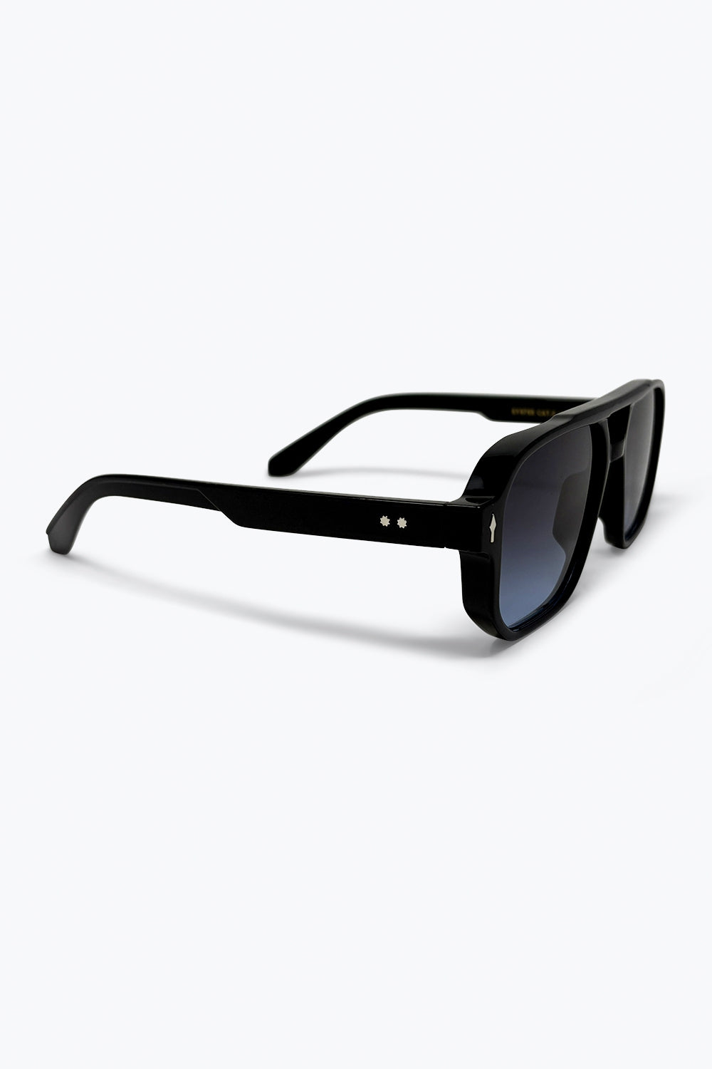 Black Gradient Lens Geometric Frame Oversize Sunglasses