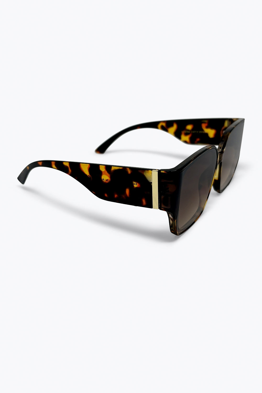 Brown Tortoiseshell Square Frame Gradient Oversize Sunglasses