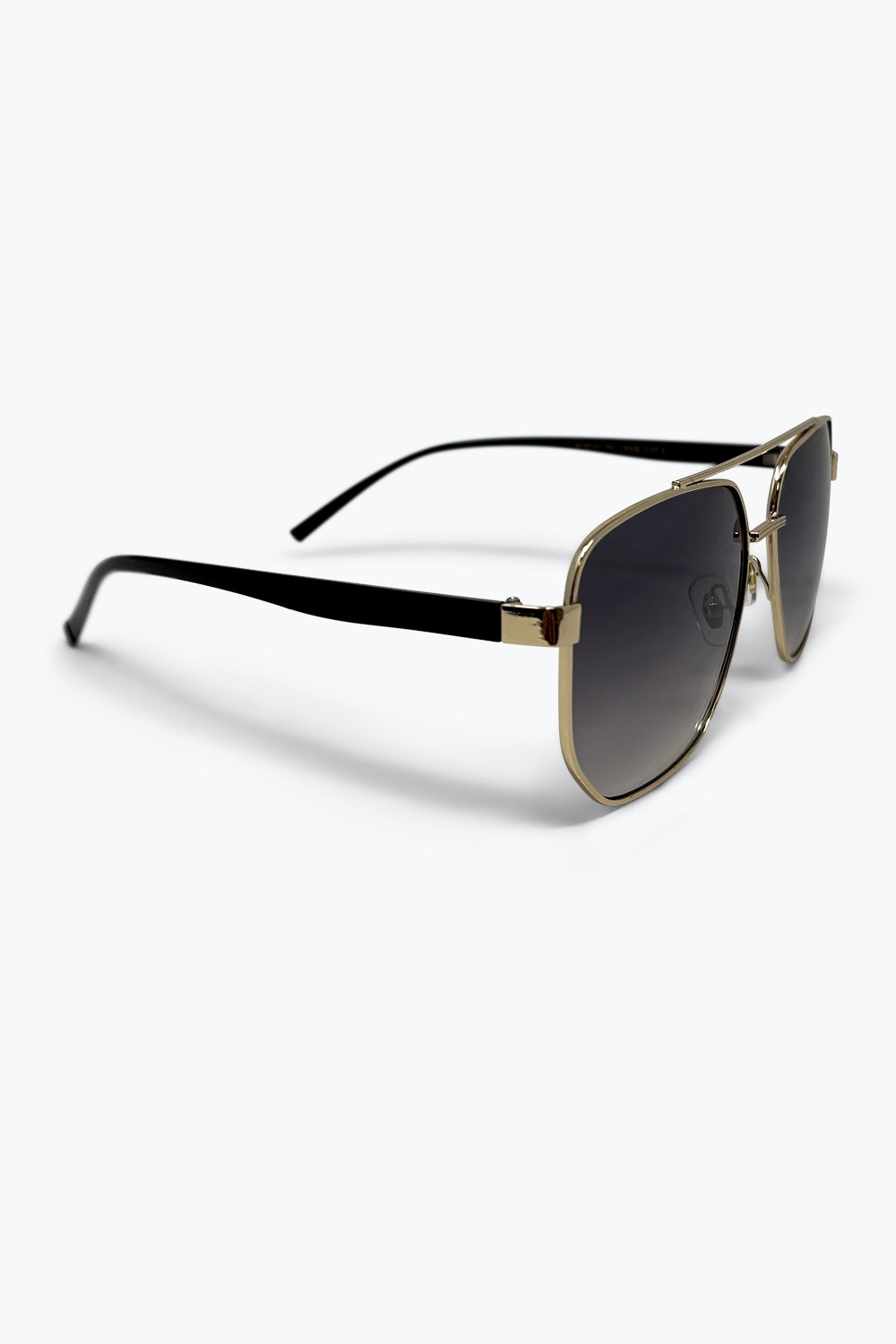 Squared Metal Sunglasses in Brown Smoke Lens