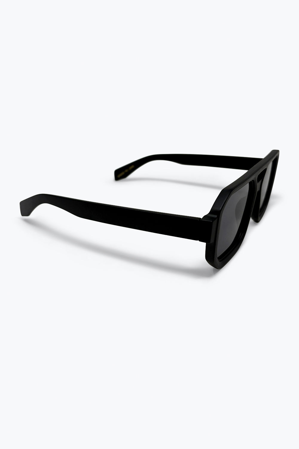 Black Oversize Geometric Frame Thick Temple Urban Sunglasses