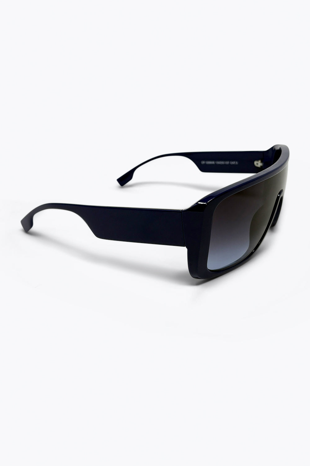 Navy Oversize Square Frame Gradient Lens Shield Sunglasses
