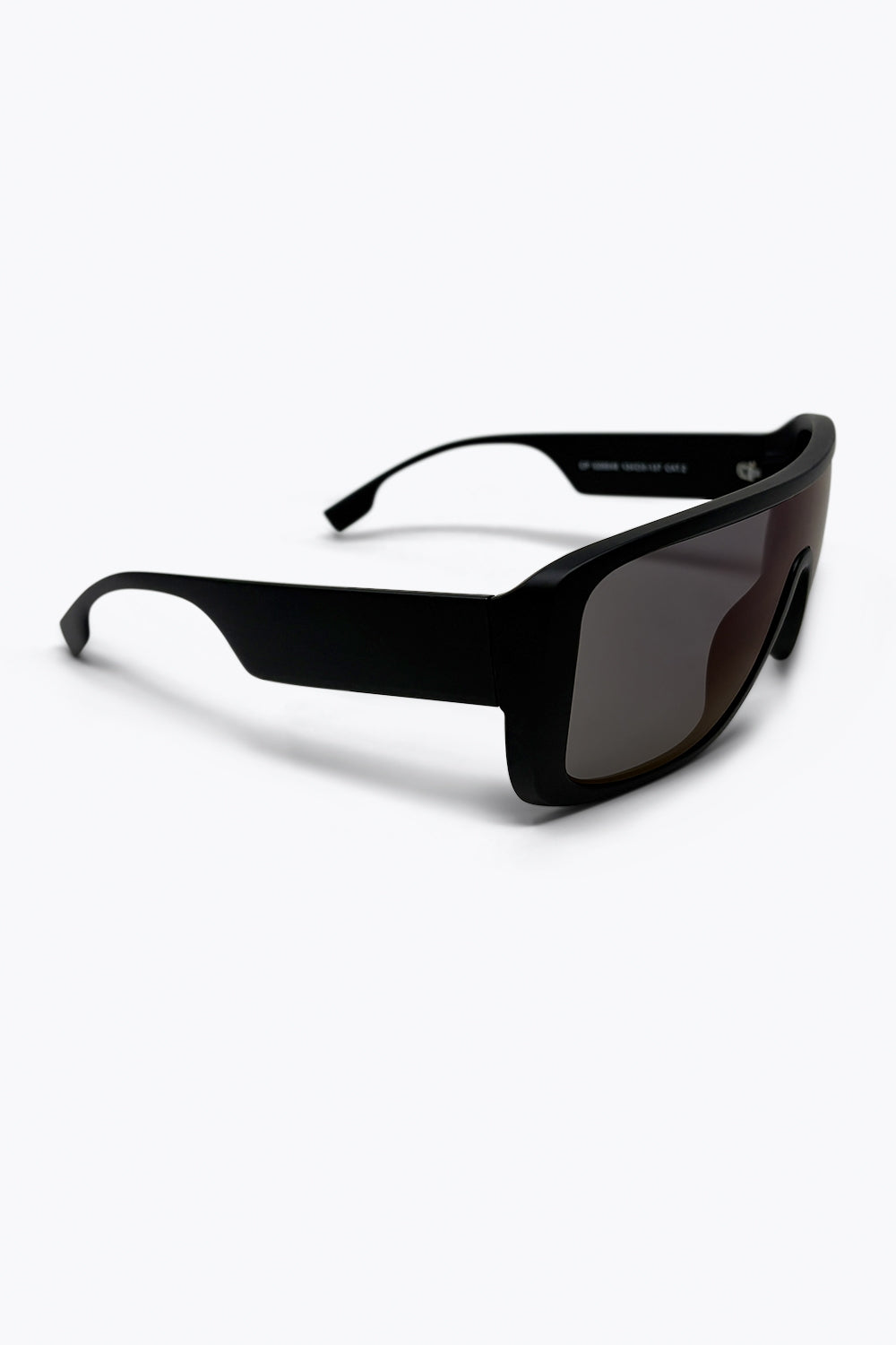 Black Oversize Shield Frame Gradient Visor Style Sunglasses
