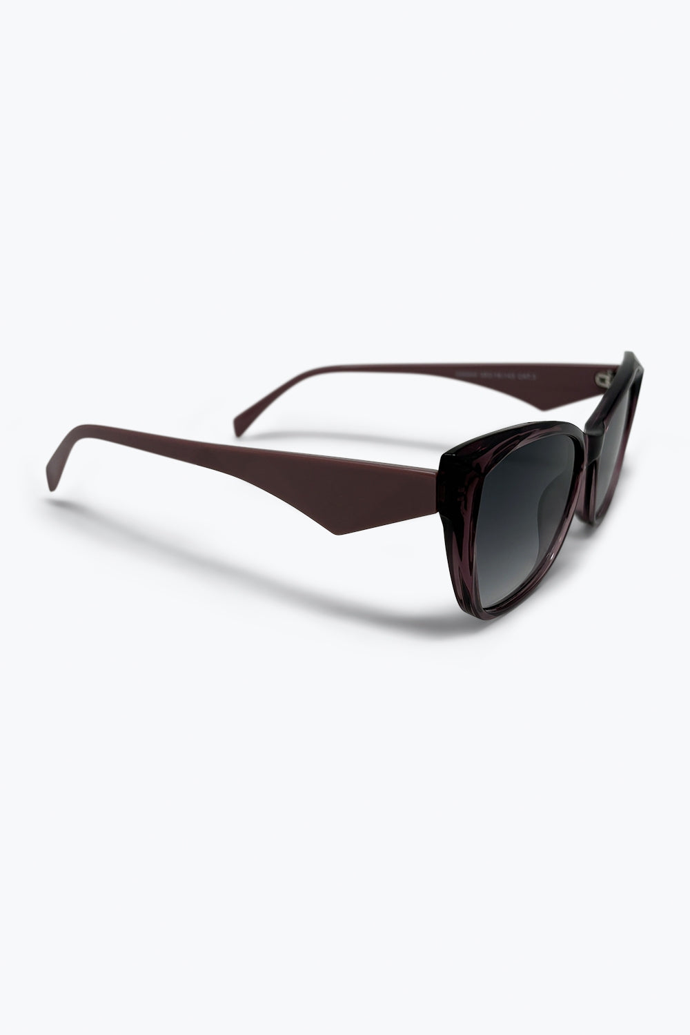 Burgundy Gradient Lens Cat Eye Frame Oversize Sunglasses
